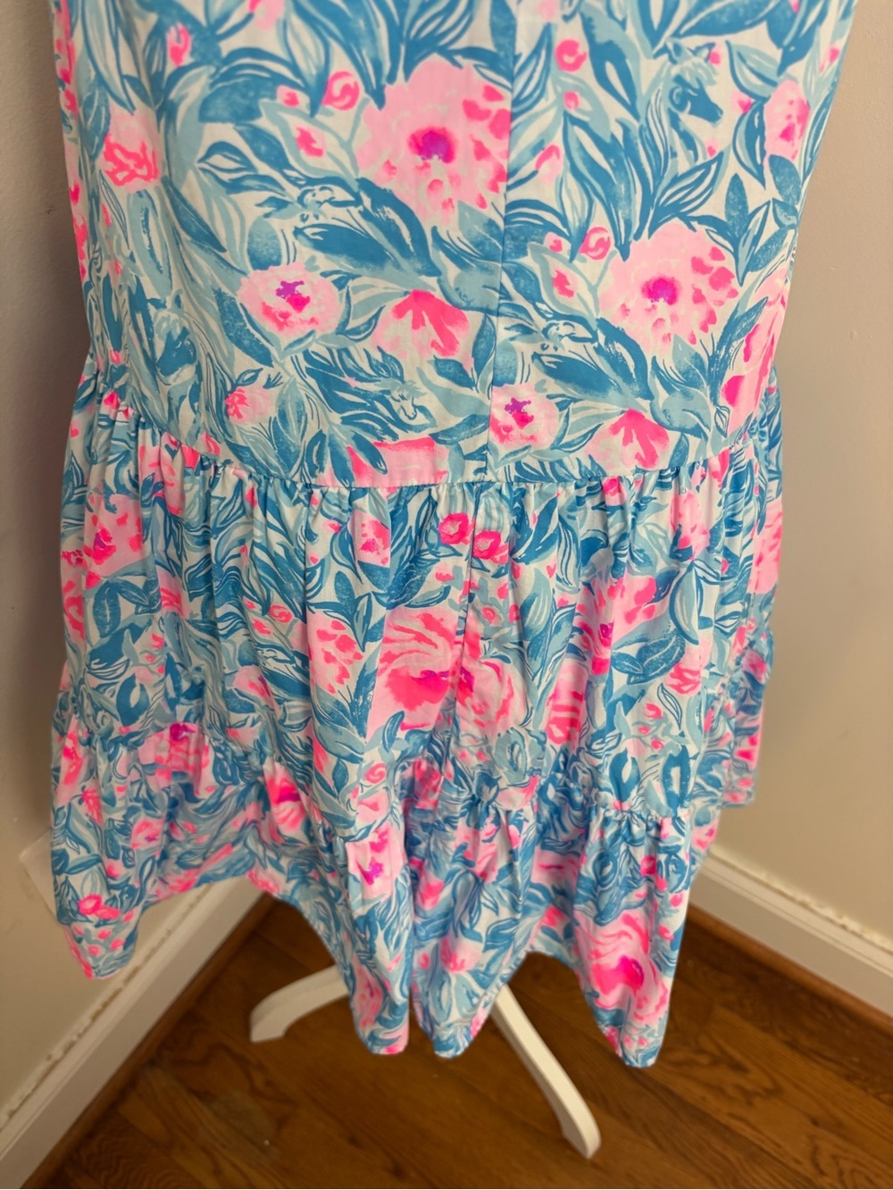 Lilly Pulitzer Trina Dress In Bondi Blue My Little Peony floral Print Size Small - Picture 4 of 13